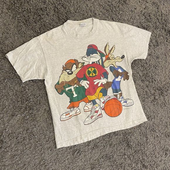 Anvil Other - Vintage 1993 Looney Tunes Bugs Bunny Basketball Cross Colors T-Shirt XL USA Made